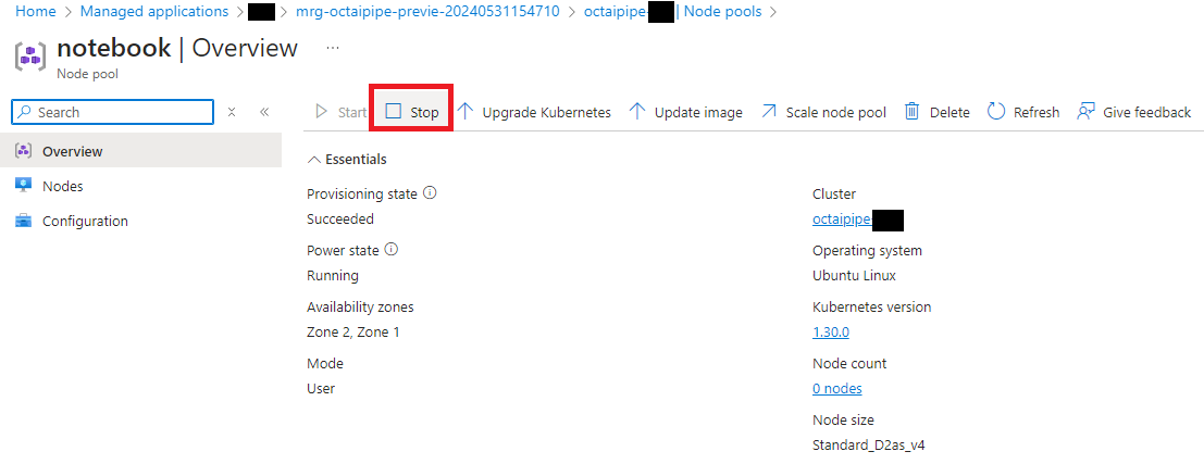 Stop Node Pool